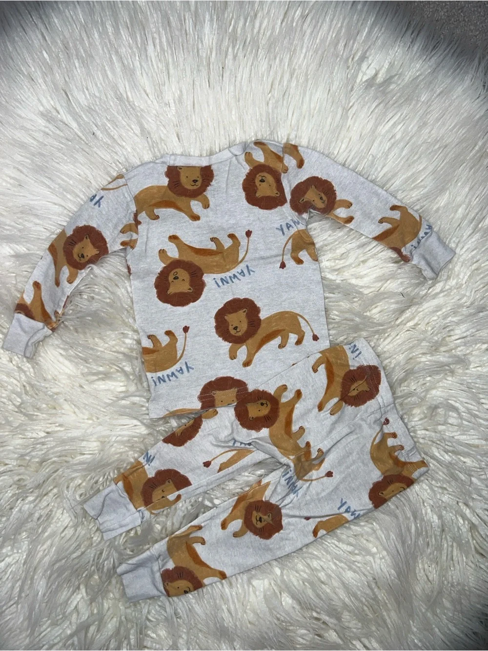 Carter's Gray Pajama Set with Brown and Tan Lion Print